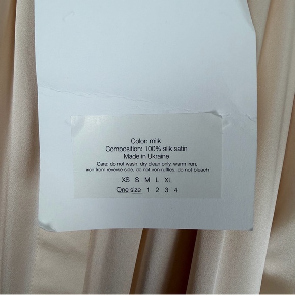 NWT Sleeper Love Me Tender Loungewear Silk Dress Milk Cream One Size - Picture 5 of 9